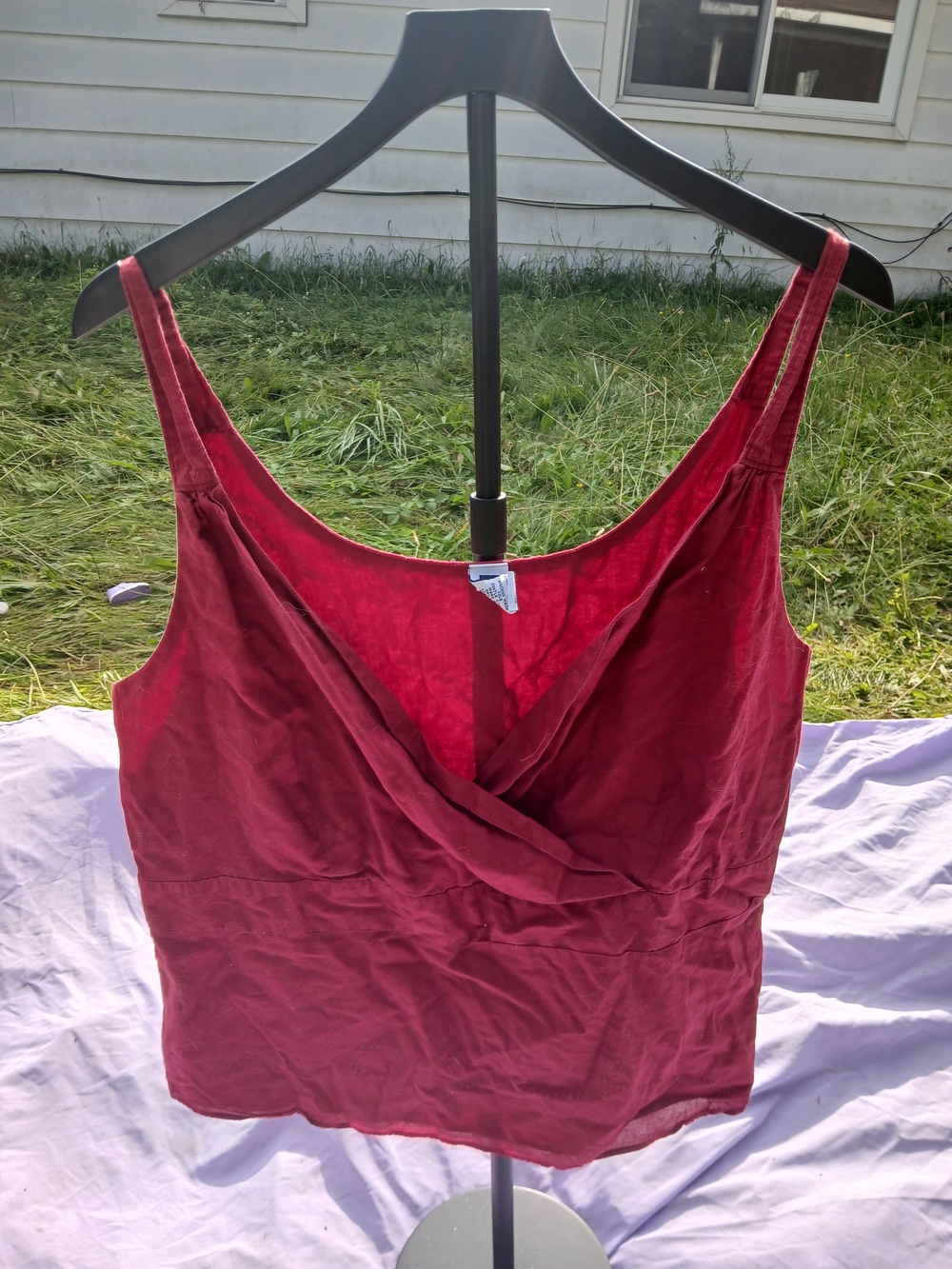 GAP Burgundy Wrap Front Tank Top